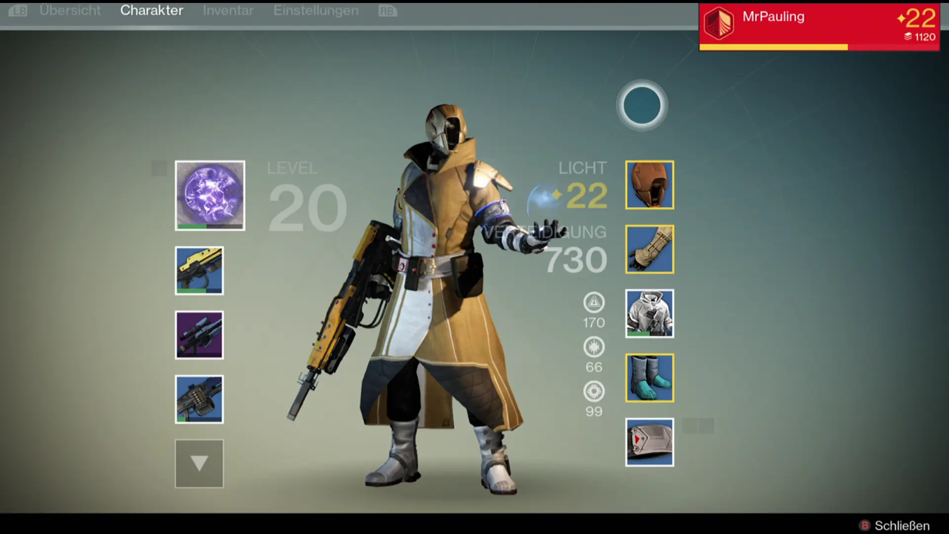 Mein Warlock nach beendeter Kampagne und einigen Multiplayermatches