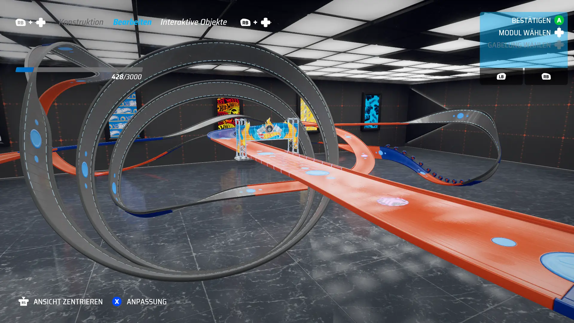 Der Track Builder bietet viele Möglichkeiten, ist aber auch komplex und nicht gerade Einsteigerfreundlich. / Hot Wheels Unleashed
